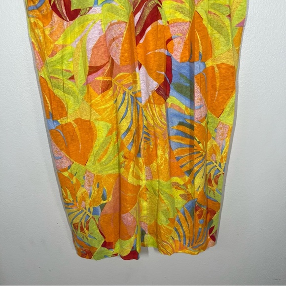C&C California Women’s Tropical Linen Blend Collared Dress Multicolor Vibrant - Picture 9 of 9